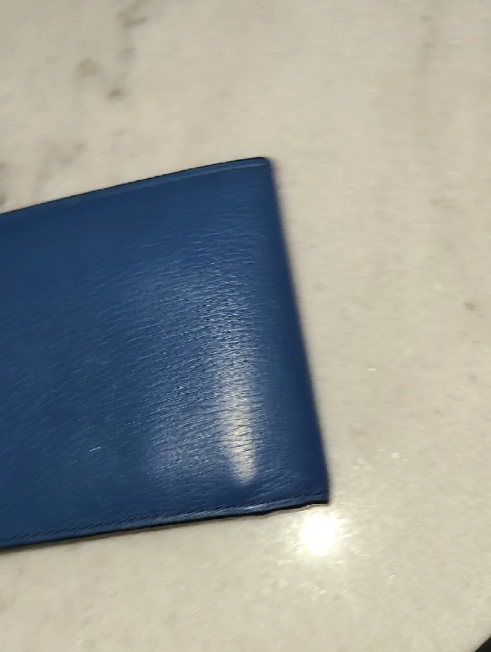 Coach Two-Tone Blue Leather Bifold Card & Key Holder